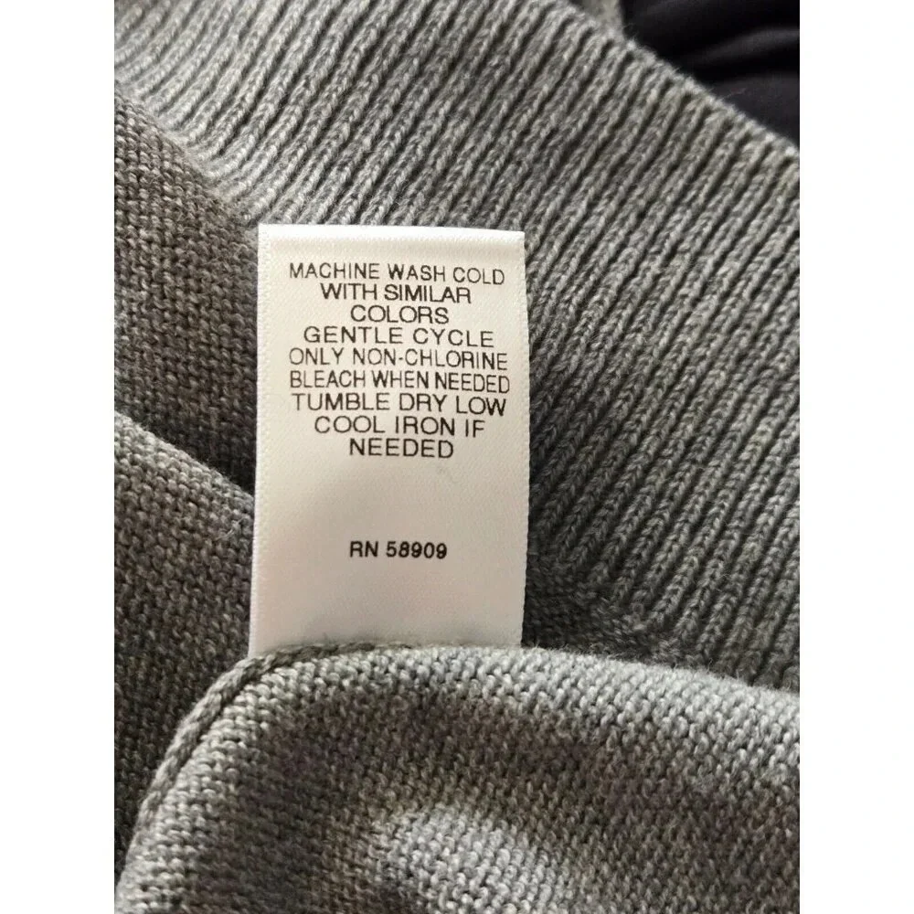 Roundtree & Yorke Men's Sweater grey Pullover Knit 1/4 Zip Mock Neck size XL